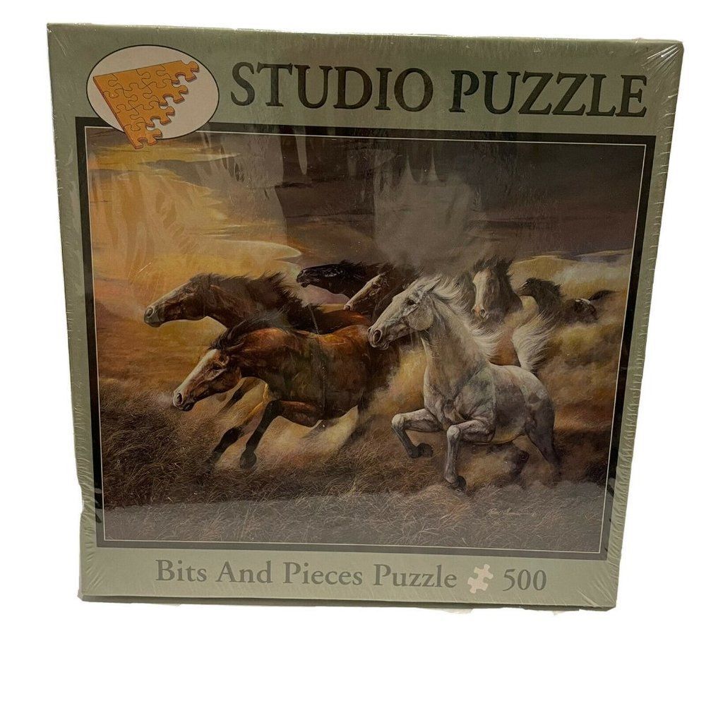 New Bits and Pieces Studio Jigsaw Puzzle Wild Horses Running 500 Piece Mustangs
